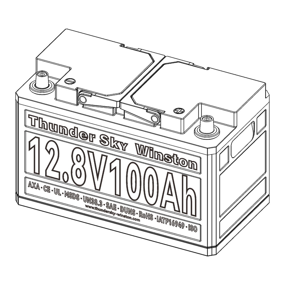 12.8V 100Ah winston battery size 