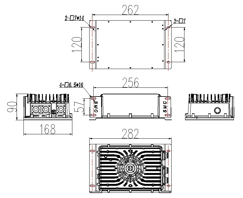 2kw obc charger dimension