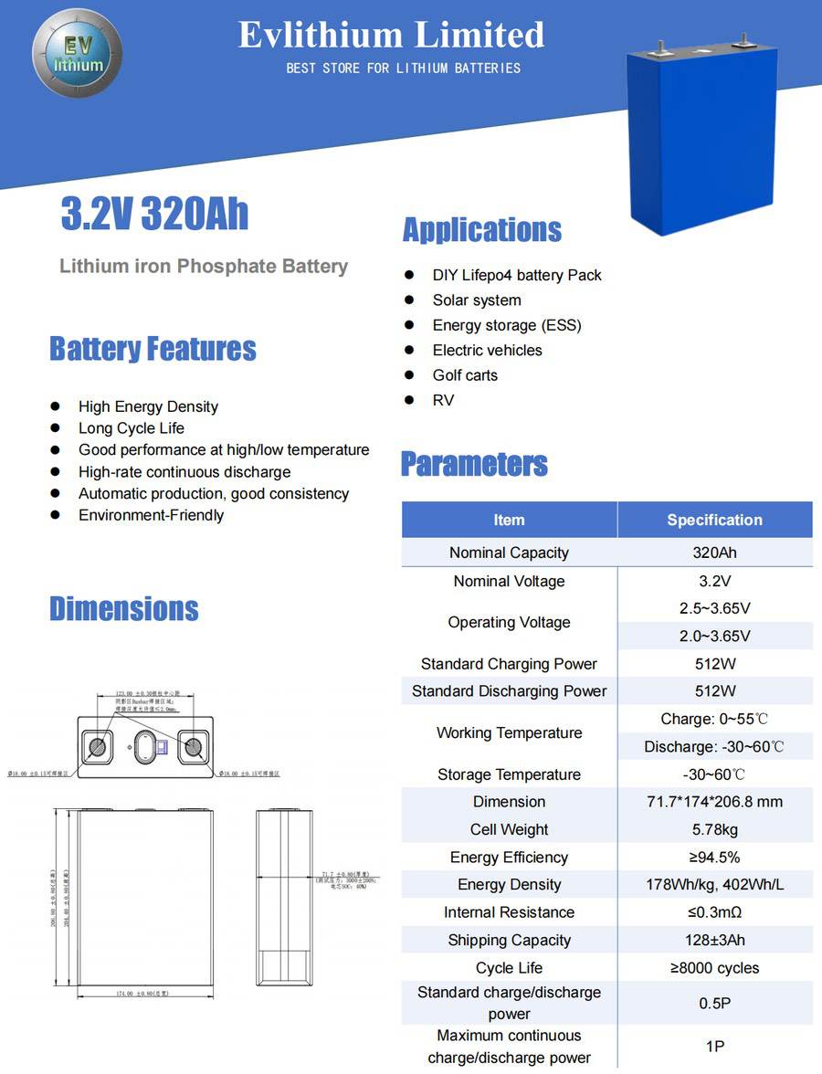 Datasheet-320Ah cell